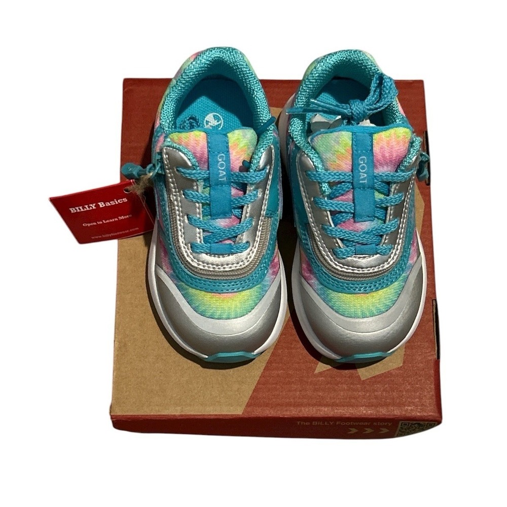 Billy Goat Lace Up Zip Shoes Rainbow Tie Dye Size Wide Sneakers
